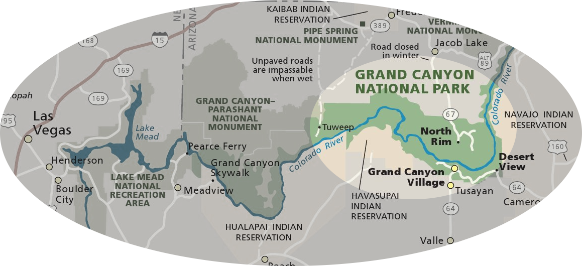 Karte Grand Canyon