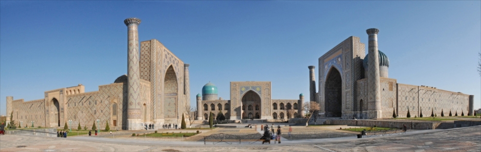Le Registan à Samarcande (Ouzbékistan) (Jean-Pierre Dalbéra)  [flickr.com]  CC BY 
Infos zur Lizenz unter 'Bildquellennachweis'